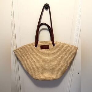 Sezane Justine Maxi Basket Bag – Natural Raffia